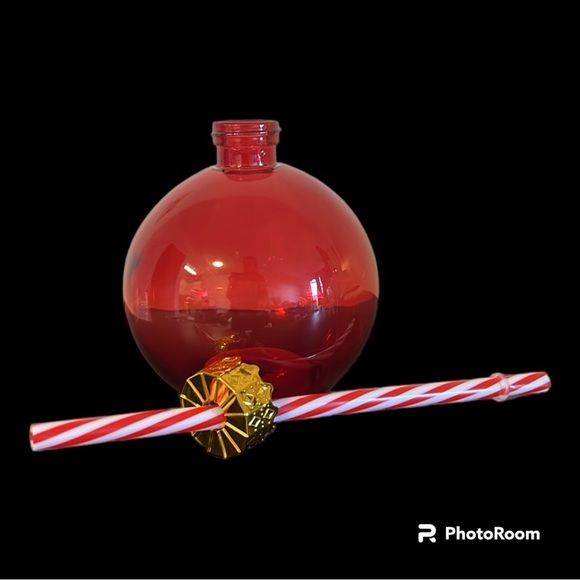 NWT | Christmas Ball Tumbler | Red & Gold |Glass | 13.3oz - Picture 3 of 9